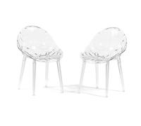 SIEDITI FUORI E DENTRO Chaises de Salle à Manger Transparentes en Polycarbonate, chaises de Cuisine Design Moderne et élégant - Diamante (2 chaises, Transparent)