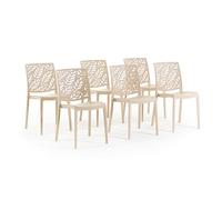 SIEDITI FUORI E DENTRO Chaises empilables en polypropylène avec fibre de verre pour intérieur, cuisine ou salle à manger, pour extérieur et jardin, chaises de bar et restaurant, design - Dafne (6