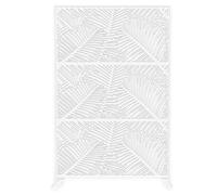 SIEDITI FUORI E DENTRO Paravent décoratif perforé en métal modulaire, séparateur de pièce pour extérieur ou intérieur, Panneau Brise-Vue, paravent en Acier, Design Moderne (Palme Blanc)