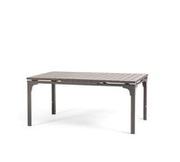 SIEDITI FUORI E DENTRO Table d'extérieur/jardin extensible 180/240 x 90 cm avec pieds en acier et plateau en polyéthylène effet bois, jusqu'à 10 personnes Thomas XL (marron)