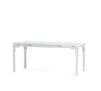 SIEDITI FUORI E DENTRO Table d'extérieur/jardin extensible 180/240x90 cm avec pieds en acier et dessus en polyéthylène effet bois, jusqu'à 10 personnes Thomas XL (Blanc)