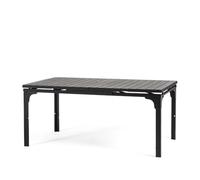 SIEDITI FUORI E DENTRO Table d'extérieur/jardin extensible 180/240x90 cm avec pieds en acier et dessus en polyéthylène effet bois, jusqu'à 10 personnes Thomas XL (anthracite)