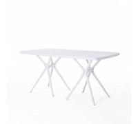 SIEDITI FUORI E DENTRO Table rectangulaire Oliver en résine avec fibre de verre 158x84 cm (Blanc)