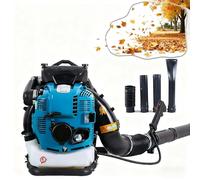 SIEEOUR 95cc Souffleur À Dos Robustes,Souffleur À Dos Essence, Technologie Moteur 4-Temps, Puissance Nominale 4.5kw, Génère Vitesse Air 1700m³/H,pour Déneigement Et Jardin,Coupe-Feu(Blue)