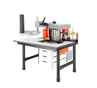 SIEEOUR Bandeuse De Chants 1200w,Machine À Bander Et À Coller Les Chants Pour Le Travail Du Bois,Droite Et Courbe,Vitesse Réglable 5-10 m/Min,Collage Double Face,Pour Meuble En Planche(White)