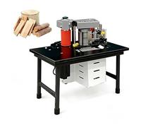 SIEEOUR Bandeuse De Chants Pour Le Travail Du Bois,Bandeuse Compacte Droite Et Courbe Avec Collage Double Face,Vitesse Réglable 5-10 m/Min,Contrôle De Température 170-180°C,Pour Planches(Black)