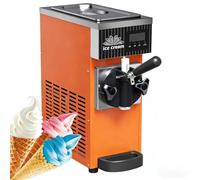 SIEEOUR Fabricant De Glace Commercial Monosaveur, Machine À Glace Molle Avec Nettoyage Automatique, Écran Lcd, Production 4-5 Kg/H, Nettoyage Facile Et Haut Débit, Pour Service Alimentaire(Orange)