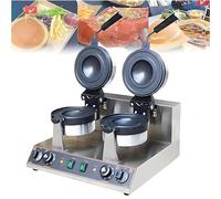 SIEEOUR Gelato Panini Press Machine & Ice Cream Filling Waffle Maker, Ufo Burger Maker With 50-300°C Temp Control, Fer À Gaufre Burger Commercial En Acier Inoxydable Pour Café,Restaurant(Double head)