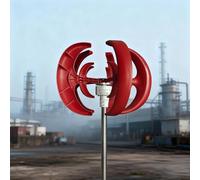 SIEEOUR Générateur Éolien, 5 Pales Générateur de Lanternes Éoliennes, 1000W 12V/24V Contrôleur d'Axe Vertical Pour Énergie Domestique, Design Rouge Kit Éolien Pour Maison(12V)