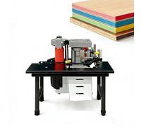 SIEEOUR Machine À Bander Les Chants Portative, Bandeuse À Rupture Automatique De Bande Avec Vitesse Réglable 5-10 m/Min, Pour Chants Droits Et Courbes,Pour La Fabrication De Meubles(Black)