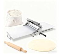 SIEEOUR Machine à Étirer la Pâte,Lamineuse à Pâte Manuelle pour Croissants,Machine à Étirer Pliante en Acier Inoxydable 304 avec Rouleau Ajustable,pour Pâte Feuilletée(Type300)