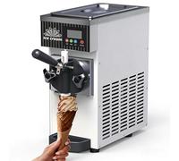 SIEEOUR Machine À Faire Des Glaces, Machine À Glace Monosaveur, Avec Réservoir 2.5l Et Cylindre 1l, Production 4-5 L/H, Cycle De Nettoyage Auto, Choix Polyvalent Pour Multiples Lieux(Cream)