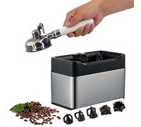 SIEEOUR Nettoyeur Électrique De Portefiltre Commercial Avec 3 Grattoirs,Machine De Nettoyage De Galette Expresso,Haute Vitesse 340 Tr/Min,Pour Restaurant,Café,Maison Et Usage Commercial(Silver)