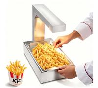 SIEEOUR Réchauffeur Alimentaire Électrique avec Lampe Chauffante, Réchauffeur de Frites 1000w de Qualité Commerciale en Acier Inoxydable avec Station de Déversement, Conçu pour Service