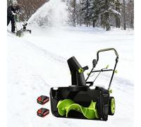 SIEEOUR Souffleur À Neige Alimenté par Batterie, Pelle À Neige sans Fil avec Batterie, Largeur 20 Pouces, Profondeur 10 Pouces, Puissance 3500w pour Neige Mouillée, pour Trottoirs