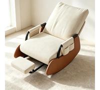 Siège à Bascule Salon | avec Repose-Pied Coulissant | Siège lounge gain de place avec repose-pieds escamotable et accoudoirs rembourrés pour chambre.