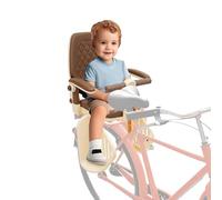 Siège arrière de vélo - 28 x 25 cm - 50 kg - Accoudoirs réglables - Angle de dossier réglable - Pour enfants de 8 mois à 8 ans - Couleur café laiteux