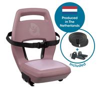 Qibbel Junior 6+ QuickConnect Siège vélo arrière 6 à 10 ans 35 kg max Rose Velours