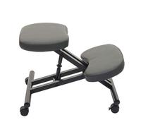 Siège Assis À Genoux Hwc-E10 Appui-Genoux, Tabouret, Chaise Bureau, Similicuir, Métal Gris Foncé Matt Multicolore