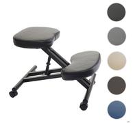 Mendler Siège assis à genoux HWC-E10, tabouret chaise bureau réglable, similicuir métal, noir