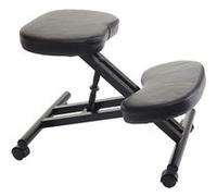 Siège assis à genoux MENDLER HWC-E10, tabouret, chaise bureau, similicuir, métal, noir Noir G