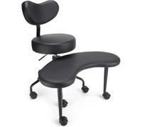Siege Assis Genoux Chaise de Siège pour Enfants pour S'asseoir Les Jambes Croisées, Chaise Ergonomique à Genoux avec Repose-pieds, Tabouret de Méditation/chaise D'extérieur pour Salon de(Color:Noir)