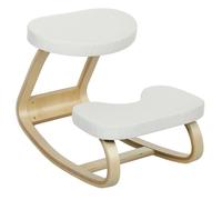 HOMCOM Siège Assis Genoux, siège Ergonomique en Bois à Bascule, Chaise à Genoux pour Bureau à Domicile, améliorer la Posture, maux de Dos, crème