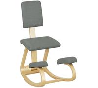 Siège assis genoux - HOMCOM - en bois à bascule - pour bureau à domicile - gris