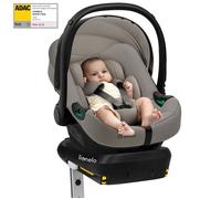 LIONELO ASTRID i-Size SET Siège auto Enfant avec Base 40-87 cm Cosy pour Bébé Montage ISOFIX, Ceinture de Sécurité à 3 points Protection Latérale, Insert Dri-Seat, i-Size R129 (BEIGE TAUPE)