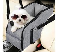 Siege Auto Chien, Console Centrale pour Petits Chiens et Chats Jusqu'à 8kg | Siège de Voiture 3en1 avec Double Ceinture de Sécurité et Dessous Antidérapant, Rehausseur Amovible et Lavable