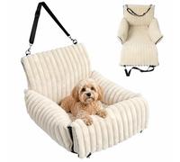 Siège Auto Chien Relaxdays, Petits Chiens jusqu'à 8 kg, Moelleux, Beige