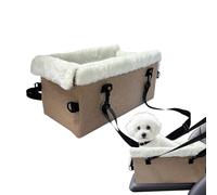 Siège auto console pour chien - Coussin pour chiots et porte-animaux - Lit en velours confortable avec boucle de sécurité - Design prêt à voyager pour petits chiens et chats - Accessoires de véhicule