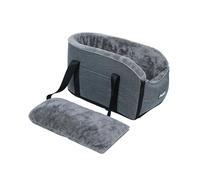 Siège auto d'hiver et toutes saisons pour petit chien et chat, sac à main portable avec coussinet amovible et lavable, large vision pour soulager le mal des transports, lit de voyage (gris, 22 x 45 cm