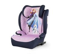 Siège auto Disney La Reine des Neiges avec fixation ISOFIX pour la sécurité des filles d'une taille de 100 à 150 cm avec graphiques de la princesse Elsa, Anna et l'adorable Olaf sur violet