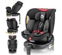 Siège Auto Évolutif Lionelo Navy I-Size - Base Pivotante 360° - 40-150 Cm - Isofix - Groupe 0+/1/2/3 - Rouge Multicolore