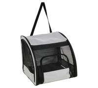 Flamingo Siège Auto pour Chien Rey Gris Clair - 45x38,5x41cm - Debout - Fond Amovible - Ouvertures avec Fermeture éclaire à l'avant et au côté