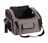 Flamingo Siège Auto pour Chiot Xenophon Taupe - 44x37,5x29,5cm - Cadre renforcé et Pliable avec Boucles pour Ceinture de sécurité - Sangle réglable avec Mousqueton