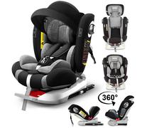 Siège auto ISOFIX LATCH 360° rotatif 40-150 cm 0 à 12 ans I-SIZE - Gr 0+/1/2/3 - Inclinable Auvent Repose-pieds SIP Protection