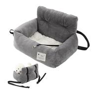 Siège Auto Luxueux en Polaire pour Chien - Siège Auto pour Chien Design Épais et Profond pour Toutes Races | Lit de Voyage Anti-Dérapant 53x42cm | Matière en Tissu Doux (1300g) | Facile à Installer