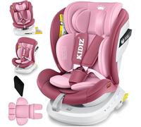 Siège auto pivotant Isofix rose - KIDIZ - Rotation 360° - Top Tether - Groupe 0/1/2/3 - 0-36 kg - Harnais 5 points