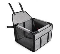 Siège Auto Pliable pour Animal, Gris Clair | Fermeture par sangles, Panier Transport Chat, Accompagnement animal, Pour Propriétaires Chiens
