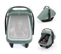 Siège auto pour bébé - Baldaquin - Protection complète à 360 ° - Housse en coton gaze - Avec fenêtre respirante - Cadeau de douche