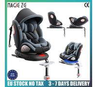 Siège auto pour bébé rotatif à 360 degrés, appui-tête réglable ISOFIX, siège de sécurité pour nourrisson avec coussin moelleux, siège de voyage Gray Basic