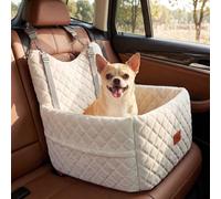 Siège auto pour chien, adapté aux chiens de petite et moyenne taille, couchage de voyage en mousse à mémoire de forme, moins de 16 kg, hauteur d'assise 15 cm, deux poches de rangement latérales, desig