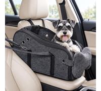 Siège auto pour chien avec coussin de ceinture de sécurité | Panier portable pour chien, coussin réglable, imperméable, avec housse en filet, laisse à clipser, siège arrière