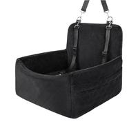 Siège Auto pour Chien, avec Tissu Antidérapant Lavable, 40 × 40 × 35 Cm, Lit Rehausseur pour Animaux De Petite Et Moyenne Taille, Coussin De Voyage en Peluche, Sangles De Sécurité Réglables, pour