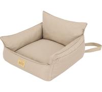 Siège auto pour chien, box pour chien, lit pour chien, box de transport, banquette arrière, couverture pour chien, panier pour chien, lit pour chat, pour petits chiens, Beige, (57x55x30 cm)