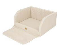 Siège auto pour chien, box pour chien, lit pour chien, box de transport, banquette arrière, couverture pour chien, coffre de voiture, pour chiens de grande et moyenne taille, cuir beige, (100x80x39 cm