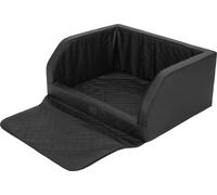 Siège auto pour chien, box pour chien, lit pour chien, box de transport, banquette arrière, couverture pour chien, coffre de voiture, pour chiens de grande et moyenne taille, noir cuir, (92x70x39 cm)