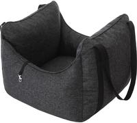 Siège auto pour chien, box pour chien, lit pour chien, box de transport, banquette arrière, couverture pour chien, corbeille pour chien, lit pour chat, pour petits chiens, 55 x 60 cm, cendre lin écolo